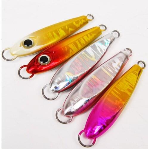 5PCS Glow Slow Jigging Metal Jig Deep sea Night Fishing Lure Jigbait spoon baits 40g