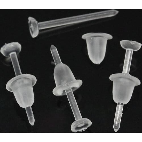50set Plastic Earring Studs Pins W/Stoppers Transparent Supplies for Diy Earring Jewelry Accessories Findings Handmade Craft