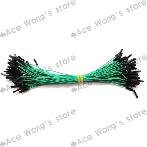 Free shipping 100pcs New 1p to 1p 20cm Green female to female jumper wire Dupont cable