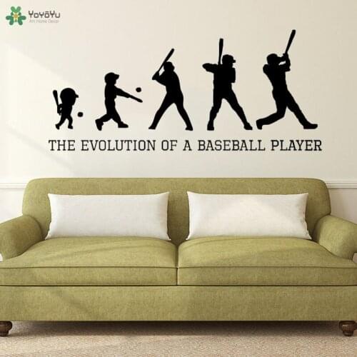 Baseball Evolution Wall Decal The Evolution Of A Baseball Player Teenager Kids Bedroom Sports Wallpaper Home Art DecorationQQ390