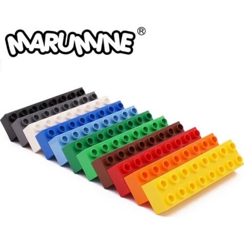 MARUMINE Big Blocks 2x8 Dots Classic Bricks Cube Creative Bulk Base Building Parts Accessories Educational Toys Gift