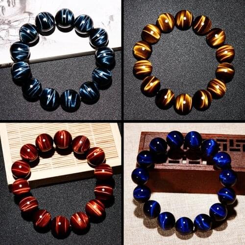 South Africa natural yellow tiger eye stone bracelet for men and women