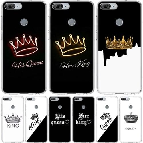 King Queen Couple Lovers Phone Case for Huawei Honor 10 9 Lite Y9 Y5 Y6 Y7 2019 8X 8A 8S 7A 7X 10i 20i Pro V30 Art Coque Capa
