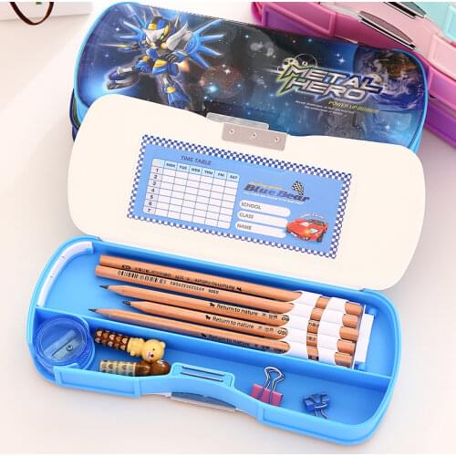 Deli Pencil Case Plastic Material Escolar Kalem Kutusu Estuche Escolar School Supplies Papeleria Estojo Escolar Pencilcase