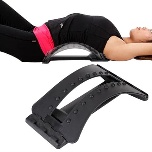 Black Back Massager Fitness Equipment Stretch Massager Lumbar Stretcher Spine Relief Relax Pain