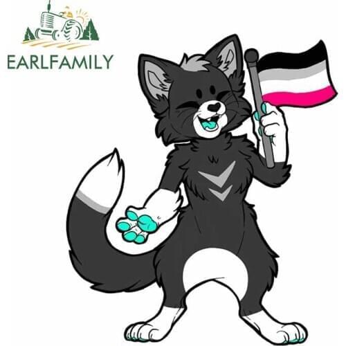 EARLFAMILY 13cm x 11.3cm for Furry Pride Flag Car Stickers Personality Waterproof Window Trunk Decal Vinyl Wrap Decoration