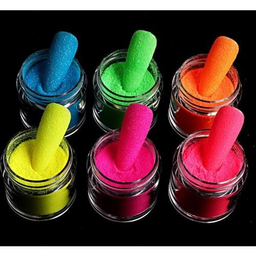 Fluorescent Nail Art Sugar Powder Dazzling Nail Art Pigment Glitter Colorful Rainbow Dust For DIY Manicure Decoration Design