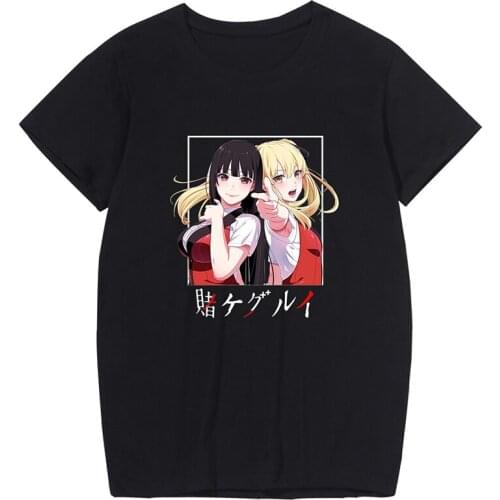 Kakegurui Cosplay Tee Japenese Fashion Anime Streetwear School Kawaii Oversized Crewneck Unisex 2021 Summer Solid Top T-shirt