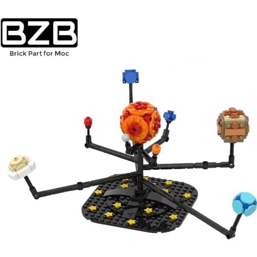 BZB MOC Sun Moon Earth Eight Planets Building Block Model Home Decoration Bricks Kids Brain Game DIY Toys Best Educational Gifts