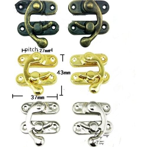 Box Suitcase Toggle Latch Buckles Bronze Tone,Antique Style Metal Lock,Zinc Alloy Wooden Box Lock,37*43mm,4Sets