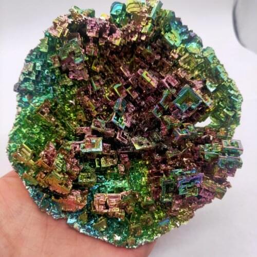 Beautiful Natural Bismuth Ore Intact Bowl Shape Stone Mineral Specimen Rainbow Colorful Decoration