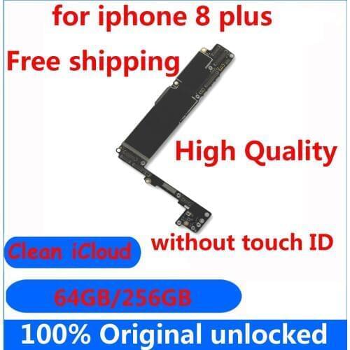 Mainboard for iphone 8 plus 8p Original High quality 64GB 256GB Factory Unlocked without touch ID for iphone8 plus logic board