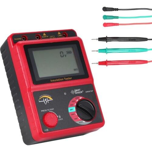 AR907A+100-2500V Megger Insulation Earth Ground Resistance Tester Megohmmeter AC / DC Voltmeter Tester