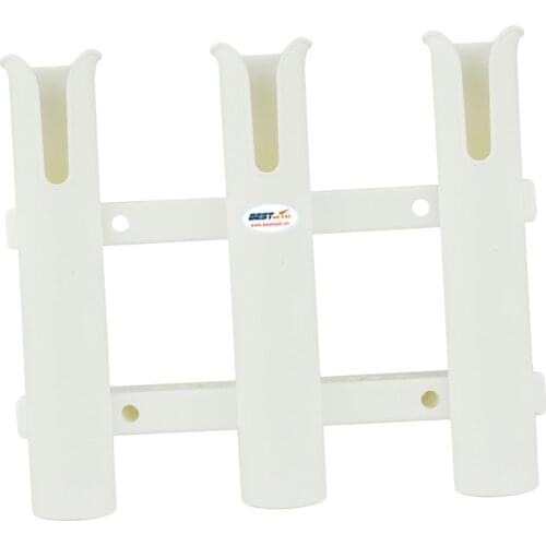 Multi-function 3 Tubes Fishing Rod Holder Pole Rest Rack Stand Mount Lure Pliers Storage for Yacht Boat Kayak Fishing White