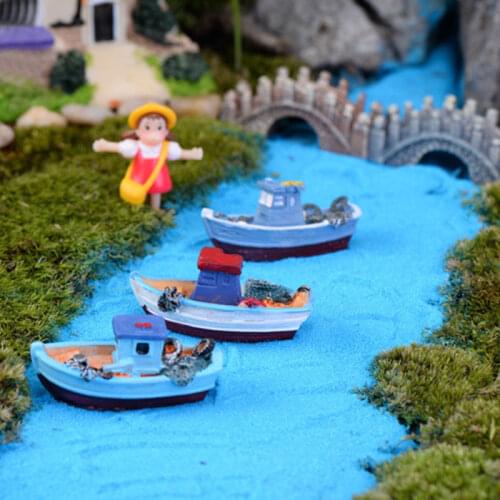 1 X Boat Model Fishing Ship Toy DIY Craft Home Tabletop Decoration Gift Miniature Mini New High Quality Boat Model Decorations
