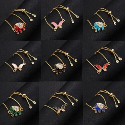 Fashion Animal Butterfly Elephant Gold Lucky Free Adjustable Bracelet Female Friendship Gift Wholesale