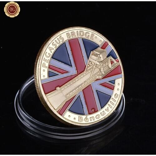 Wholesale Gold Plated Coin Pegasus Air Borne Coin WWII D.Day Souvenir Coin 40*3mm Custom Challenge Coin