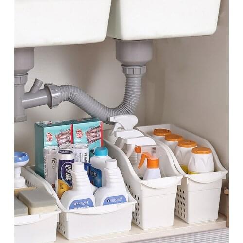 Tabletop Cabinet Storage Basket Belt Wheel Sundry Storage Baskets Bathroom Kitchen Home Acces Rectangular Storage Organi Box