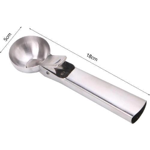 Stainless Steel Ice Cream Scoop with Trigger Fruit Spoon Dipper Kitchen Tool Mar28