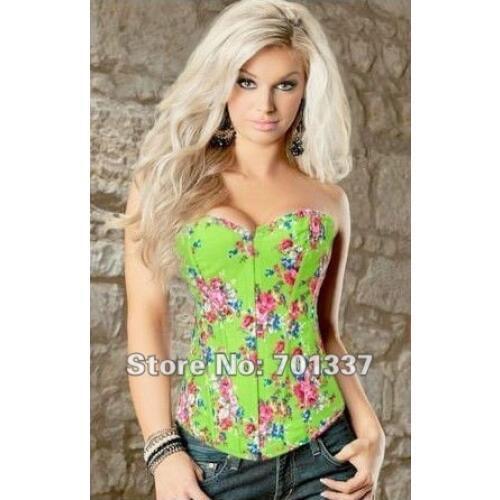 Wholesale Sexy Lingerie Green Lace Up Basque Corset Club Wrar 2817 S--XL