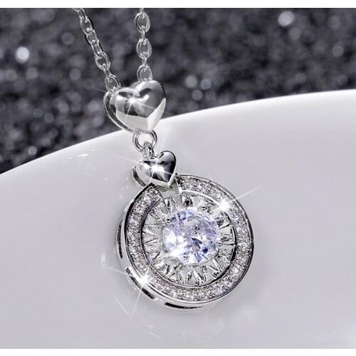 Huitan Delicate Women Necklaces with Heart Charm Stylish Party Accessories Daily Wear Versatile Jewelry Fashion Accessories Bulk