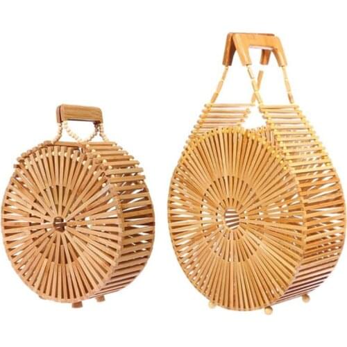 Ins popular bamboo bag women handbag for travel wooden Beach bag ladies high quality bamboo and rattan bag for summer 2019