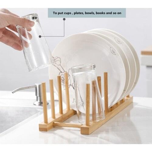 Portable Dish Dry Racks Drainer Plate Glass Cups Stand Durable Healthy Wooden Foldable Rack Holder Shelf Storage Decor Kitchen