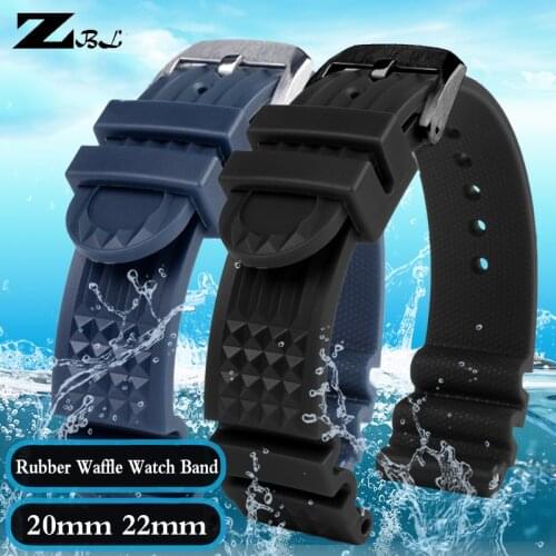 High Quality Waterproof Tropic Fluorine Rubber Strap 20mm 22mm Quick Release Spring Bar Watch Band For Mens Seiko Diving Watch