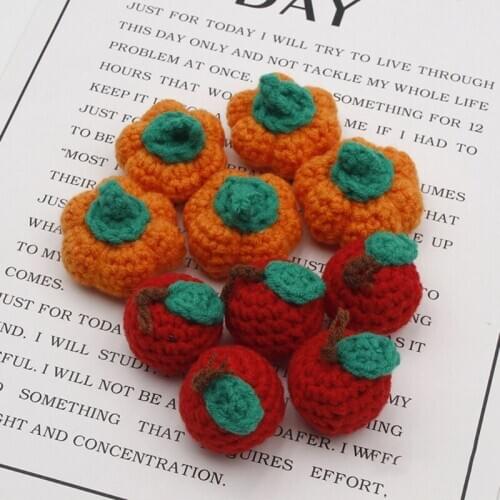 Handmade Crochet Pumpkin/Fruit Knitting Beads DIY Baby Pacifier Chain Accessory Q9QB