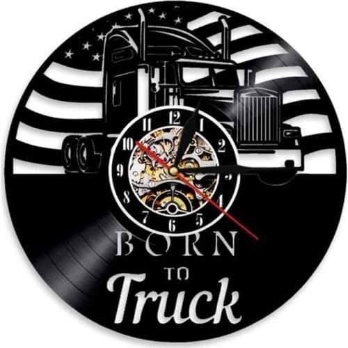 Dump Truck Farmhouse Wall Decor Wall Clock Retro USA Farm Truck Vinyl Record Wall Clock Construction Farmer Room Decor Wall Art