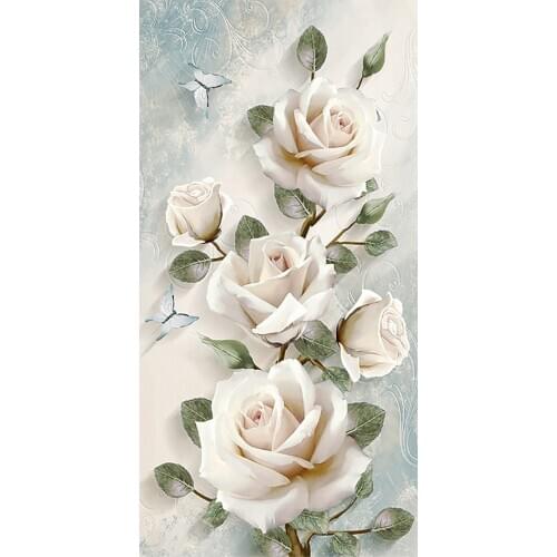 Nordic Flower White Peony Diamond Painting Floral Round Full Drill Nouveaute DIY Mosaic Embroidery 5D Cross Stitch Home Decor