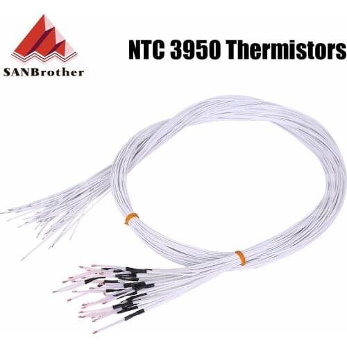 5pcs 3D Pringter 100K ohm NTC 3950 Thermistors Sensors with Cable 3D Printers Parts For Reprap Mend Part Temperature Accessories