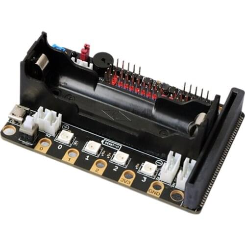 Extension Board for Micro:Bit V2.0 Support 8 Servos and 4 DC Motors with Onboard Infrared Receiver and 4 RGB Lights