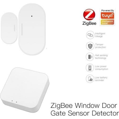 Smart Home Tuya ZigBee Smart Window Door Gate Sensor Detector Home Security Alarm System App Control