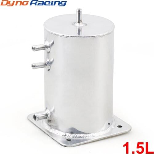 Universal 1.5L Fuel Surge Catch Can Aluminium Polish Fuel Tank Oil Catch Tank Racing Oil Catch Can BX102096