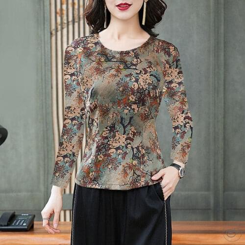 Woman Tshirts Womens Long-Sleeved Top Autumn Winter Pullover Hanfu Tops Mujer Camisetas