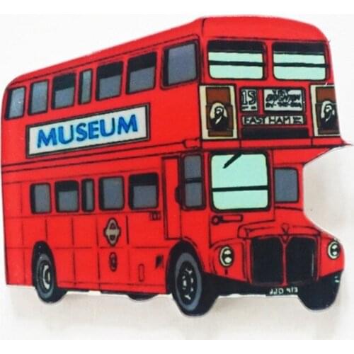 1Pcs Bus Harajuku Kawaii Brooch Acrylic Badges Icons on The Backpack Pin Badge Decoration clothes Badges decoration craft