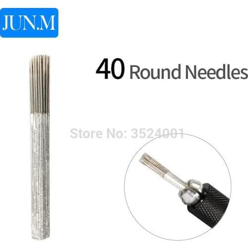 100Pcs Arrival New Tattoo Needles Permanent MakeUp 40 Pins Blades Microblading Needle for Eyebrow Manual Fog Pen