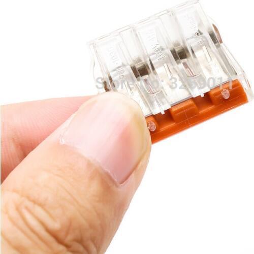 20PCS 773-173 PCT-103D Quick Wire Connector 3 pin Cable Terminal Block Connector 400V 14-10 AWG Push in wire RED