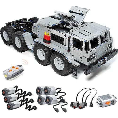 3180Pcs Dynamic Version MOC MAZ-537 8x8 Military Truck Small Particle DIY Building Blocks With 7-Motor Children Educational Toys