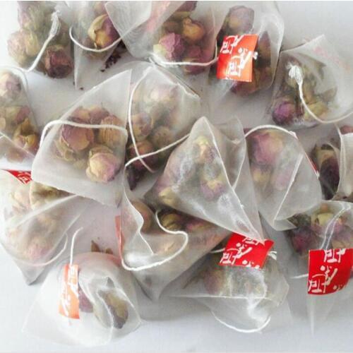 5000Pcs 5.5*7cm Pyramid Tea Bags Filters Nylon TeaBag Single String With Label Transparent Empty Tea Bags ZA5495