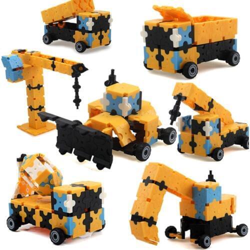 90pcs-146pcs Assembling Engineering car Model 3D Building Blocks Plastic small particles Education Toys For Children Gift