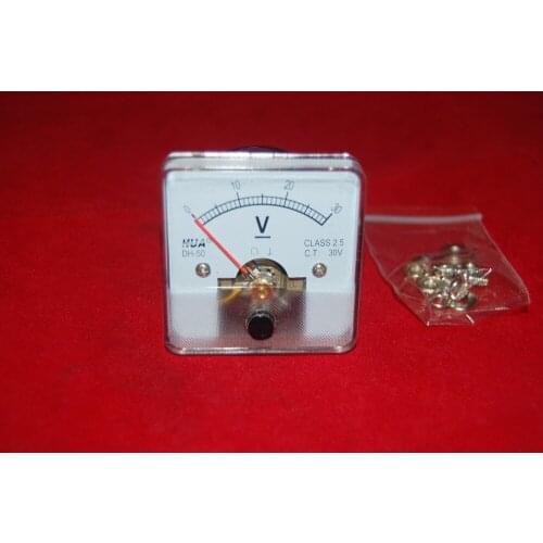 DC 0-30V Analog Voltmeter Analogue Voltage panel meter 50*50mm directly Connect