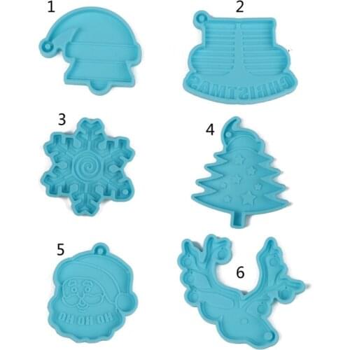 Epoxy Resin Mold Shiny Glossy Molds Christmas Keychain Silicone Mold DIY Keychain Pendant Jewelry Epoxy Resin Crafting Molds
