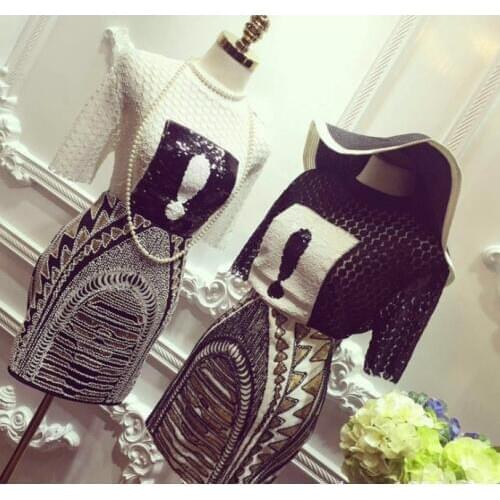 Cakucool Women Retro White Sequined sexi mini Skirt Vintage stretch Pencil Skirt High Waist Golden Silm Bodycon jupe sequin