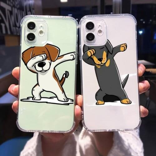 Dachshund Dog Heart Love Kawaii Phone Case Transparent for iPhone 12 11 mini pro XS MAX 6 6S 8 7 Plus X 5S SE 2020 XR
