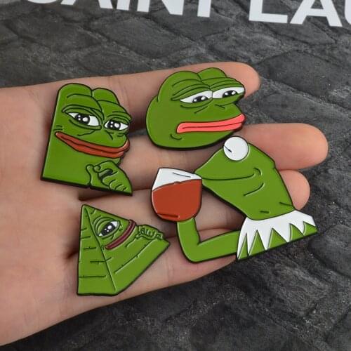Pepe Sad Frog Enamel Lapel Pin Feels Bad Man Brooch Pin Feels Good Man Badges Pop Funny Pins Jewelry For Clothing