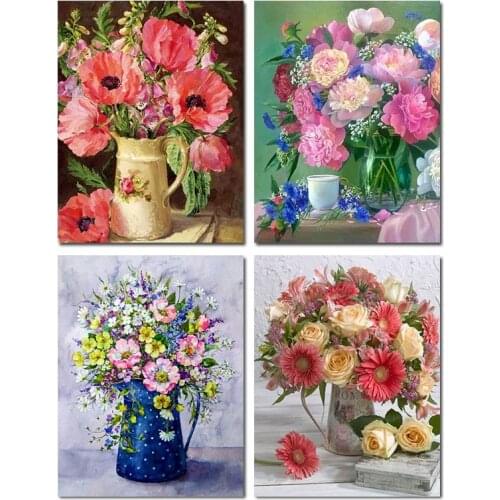 GATYZTORY Frame Flowers Paint By Numbers Kits For Adults Kids Canvas Painting Acrylic Paints Decorative Frames Home Decor