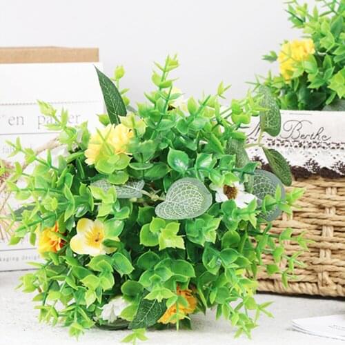 Artificial Plastic Flower Ball Fake Green Plant Ornament Wall/Door Hanging Decor for Indoor Outside Garden Yard Wedding Party