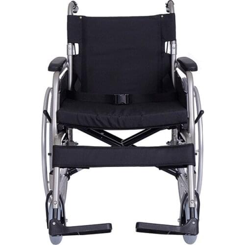 Aluminum alloy paraplegic elderly hand-push wheel chair car high-end comfortable folding hand-in-hand wheel chair walking